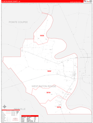 West-Baton-Rouge Red Line<br>Wall Map